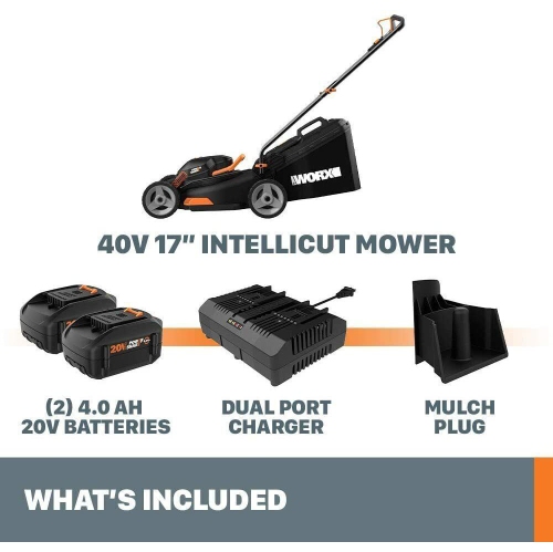Worx - 40V Power Share 4.0AH 17" Cordless Push Lawn Mower
