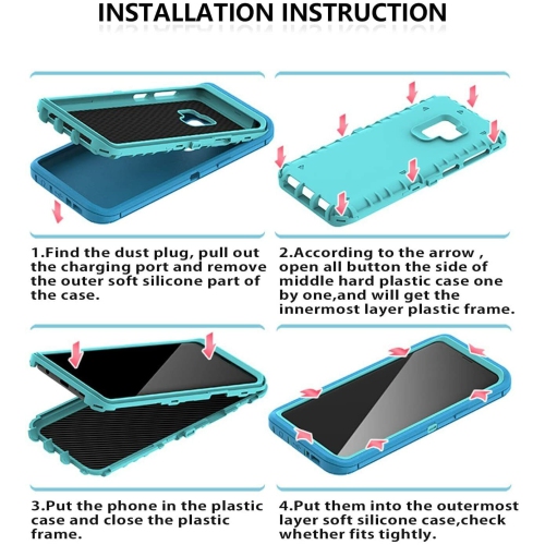 [CS] Triple 3 Layers Shockproof Heavy Duty Defender Hard Case for Samsung Galaxy A35 5G, Teal