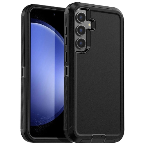 [CS] Triple 3 Layers Shockproof Heavy Duty Defender Hard Case for Samsung Galaxy A35 5G, Black