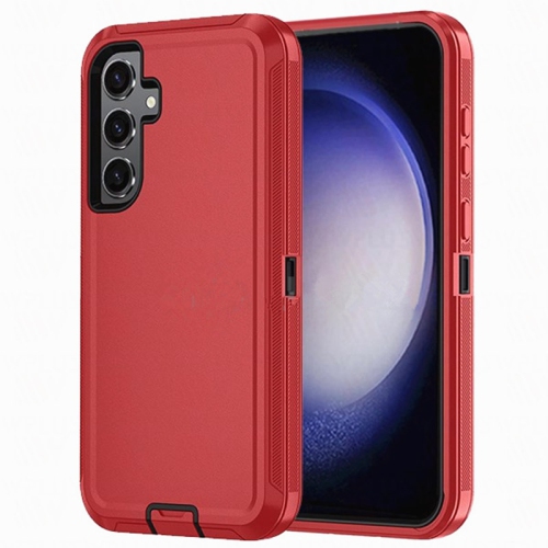 [CS] Triple 3 Layers Shockproof Heavy Duty Defender Hard Case for Samsung Galaxy A35 5G, Red