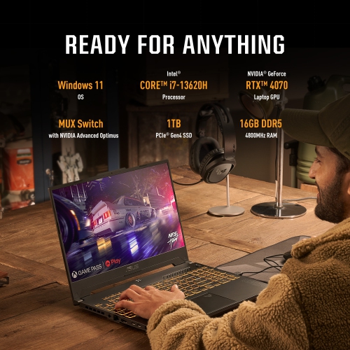 ASUS TUF Gaming F17 Durable Gaming Laptop 17.3" WQHD 240Hz / Intel Core i7-13620H processor / GeForce RTX 4070 / 16GB DDR5 RAM / 1TB SSD / Wi-Fi 6 /