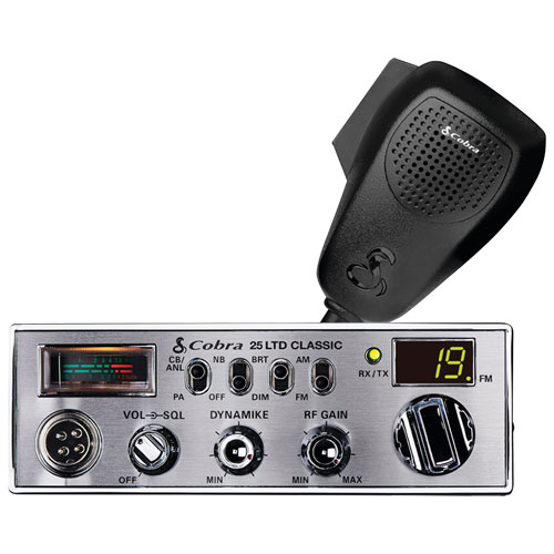 Poste bande publique AM/FM compact classique 25 LTD de Cobra