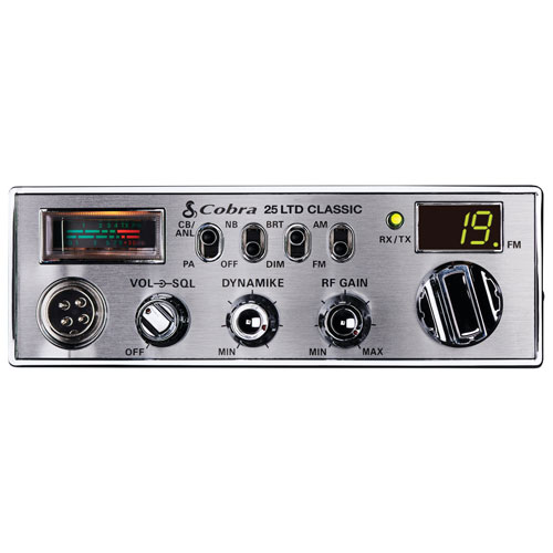 Poste bande publique AM/FM compact classique 25 LTD de Cobra