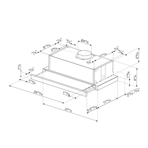 Hotte de dessous d'armoire de 30 po de Smeg - Acier inoxydable
