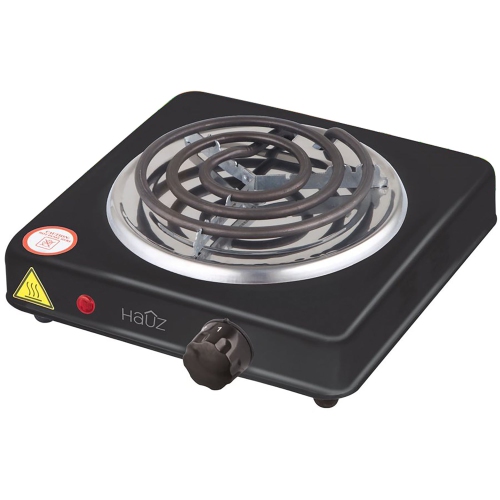 Hauz - Portable Single Burner Electric Cooktop, 1000 Watts, Black