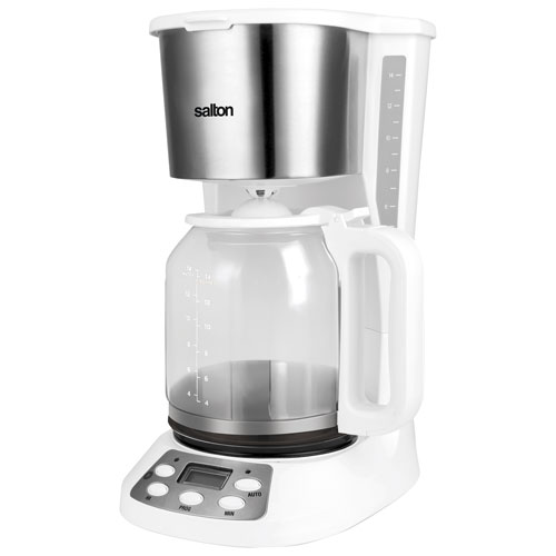 Salton Jumbo Java Drip Programmable Coffee Maker - 14-Cup - White/Silver