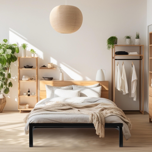 Twin Size Metal Bed Frames, 14 Inch High Heavy Duty Platform Bed Mattress Foundation with High Load Capacity 440Lbs and Steel Slat Support