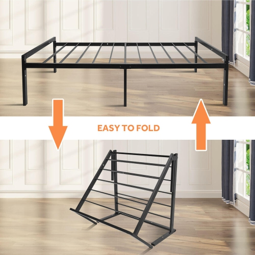 Twin Size Metal Bed Frames, 14 Inch High Heavy Duty Platform Bed Mattress Foundation with High Load Capacity 440Lbs and Steel Slat Support
