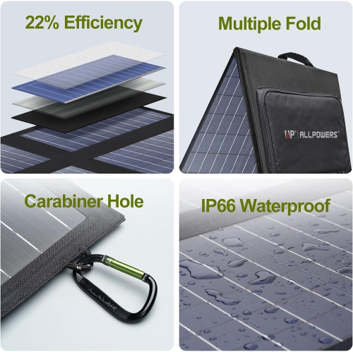 ALLPOWERS SP026 panneau solaire portatif 60&nbsp;W, étanche IP67