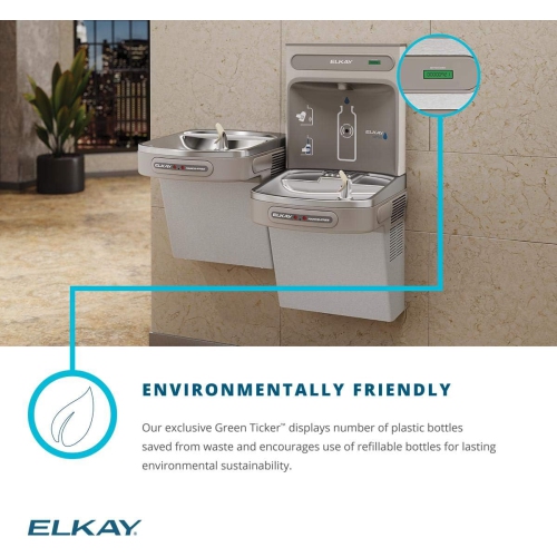 Elkay – poste de remplissage et glacière pour LZO8WSLK EZH2O bouteilles, gris granite clair