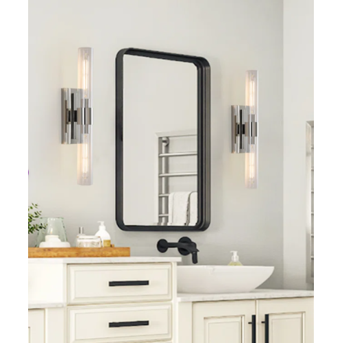 Openbox- Zolee Nickel luxury brass glass lighting pole (Set of 2)