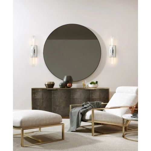 Openbox- Zolee Nickel luxury brass glass lighting pole (Set of 2)