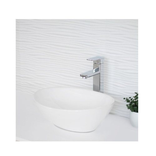 Boîte ouverte - ÉLÉGANT vasque ovale blanc 15-3/4 poL