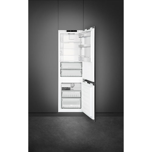 Smeg 22" 9.2 Cu. Ft. Built-in Bottom Freezer Refrigerator with Ice Dispenser - Panel Ready