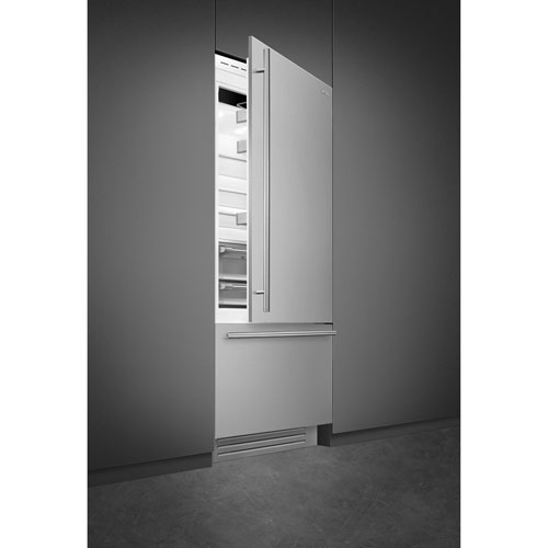 Réfrigérateur à congélateur inférieur encastrable 19 pi³ 36 po avec distributeur de glaçons de Smeg - Prêt pour panneau
