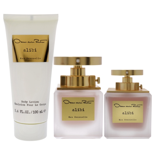Alibi Eau Sensuelle by Oscar De La Renta for Women - 3 Pc Gift Set 3.3oz EDP Spray, 1oz EDP Spray 3.4oz Body Lotion