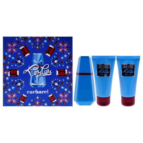 LOMANI  Lou Lou By Cacharel for Women - 3 PC Gift Set 1.7OZ Edp Spray, 1.7OZ Body Lotion, 1.7OZ Body Lotion