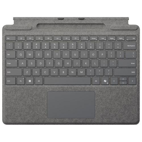 Clavier Surface Pro de Microsoft avec rangement pour stylet pour Surface Pro/Pro 8/Pro 9 - Platine - Anglais