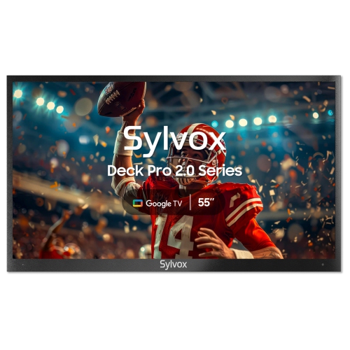 SYLVOX  " Outdoor Tv, 55"" Google System Smart Tv Built-In Google Assistant, Chormecast, 4K 1000Nits Outside Television, Ip55 Waterproof Tv For