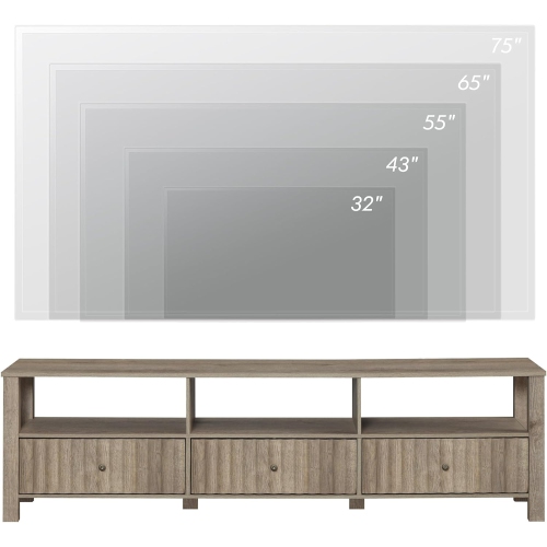 WAMPAT TV Stand for TVs up to 75 Inch,Brown Modern Entertainment Center for 80/70/65 inch TV Console Table with 6 Cubby Storage for Living Room