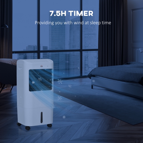 Refroidisseur d'air par évaporation portatif de 31 po de HOMCOM - Blanc
