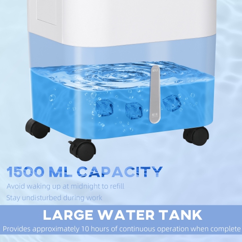 Refroidisseur d'air par évaporation portatif de 31 po de HOMCOM - Blanc