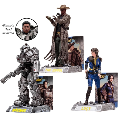 Fallout Movie Maniacs 6 Inch Static Figure Box Set Exclusive - Lucy & Maximus & The Ghoul Gold Label