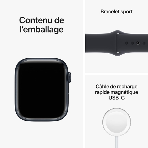 Apple Watch Series 8 (GPS) 41mm Midnight Aluminum Case with Midnight Sport Band - Medium / Large by APPLE - Open Box condition - Image 5