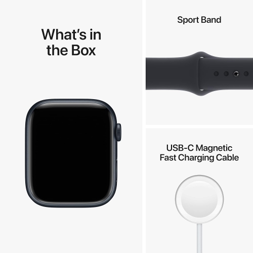 Apple Watch Series 8 (GPS) 41mm Midnight Aluminum Case with Midnight Sport Band - Medium / Large by APPLE - Open Box condition - Image 6