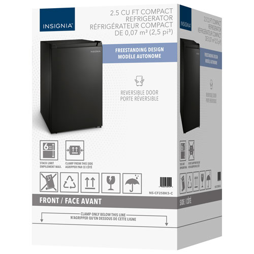 Réfrigérateur de bar compact à porte réversible 2,5 pi³ d'Insignia - Noir - Exclusivité de Best Buy