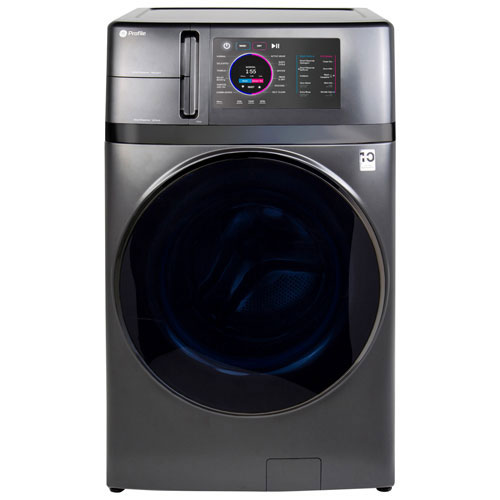 Open Box - GE 5.5 Cu. Ft. UltraFast Electric Washer & Dryer Combo - Carbon Graphite - Scratch & Dent