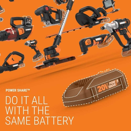 Worx WG349 20V Power Share 8" Pole Saw with Auto Tension