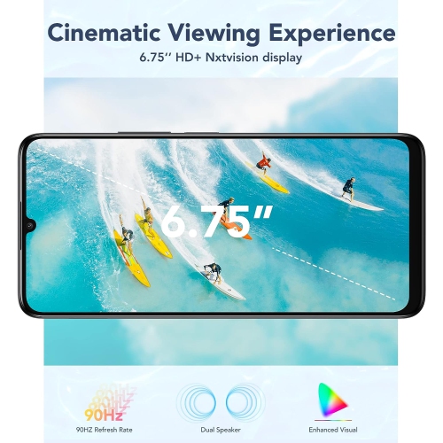 Boîte ouverte - Téléphone cellulaire déverrouillé 40XL 2023 de TCL 6&nbsp;Go + 256&nbsp;Go, téléphone mobile à écran 6.75&nbsp;po, téléphone