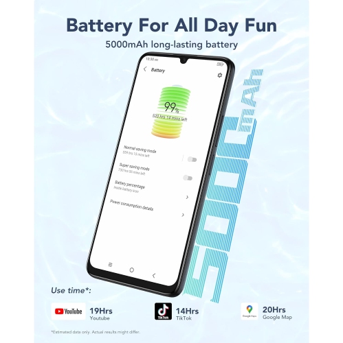 Boîte ouverte - Téléphone cellulaire déverrouillé 40XL 2023 de TCL 6&nbsp;Go + 256&nbsp;Go, téléphone mobile à écran 6.75&nbsp;po, téléphone