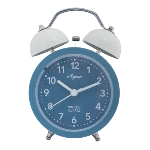 Image 1 of 7.. Loud Twin Bell Analog Alarm Clock for Adults and Kids, Soft Backlight, Retro Alarm Clock for Heavy Sleepers, Battery Powered, Easy to Read Colored