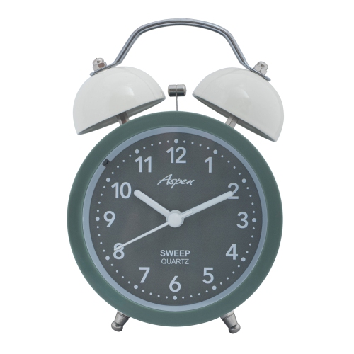 Réveille-matin analogique à deux cloches bruyantes pour adultes et enfants, rétroéclairage doux, réveil rétro pour grands pyjamas, alimentation par p