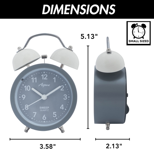 Réveille-matin analogique à deux cloches bruyantes pour adultes et enfants, rétroéclairage doux, réveil rétro pour grands pyjamas, alimentation par