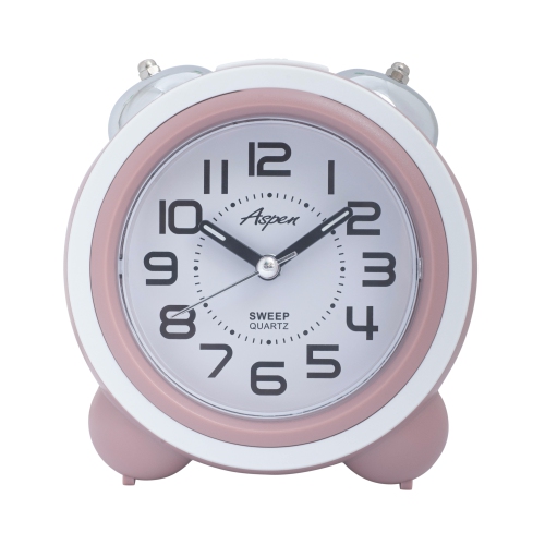 Analog Kids Twin Bell Alarm Clock for Heavy Sleepers - Cute Alarm Clock for Boys or Girls Room, Soft Backlight, No Ticking Sound, Loud Alarm Clock, B