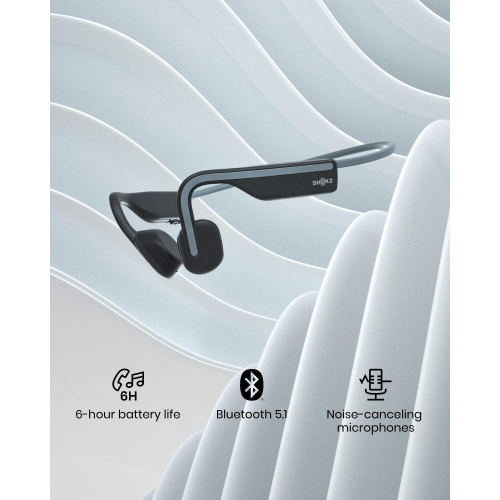 Shokz OpenMove Open-Ear Bone Conduction Wireless Earphones (Grey) by SHOKZ - Open Box condition - Image 2