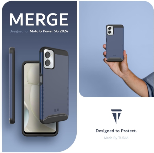 Étui double couche Merge de TUDIA pour Moto G Power 5G 2024 de Motorola - Indigo