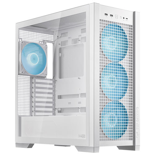 Image 1 of 20.. ASUS TUF Gaming GT302 ARGB ATX Mid-Tower Case - White