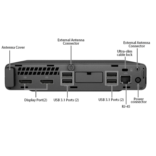 HP EliteDesk 800 G5 Mini Desktop - Intel Core i5-9500T, 16GB Memory, 512GB SSD, Win 11 Pro by HP - Refurbished condition - Image 2