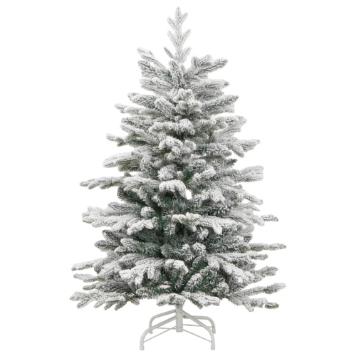 Sapin de Noël à charnières artificielles à 150 DEL et 150&nbsp;cm de neige floqué