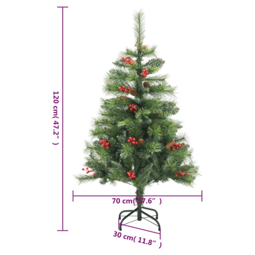 vidaXL Artificial Hinged Christmas Tree 150 LEDs 120 cm