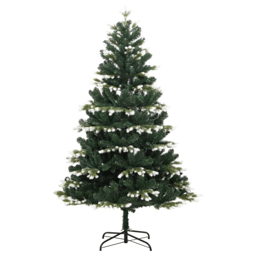 vidaXL Artificial Hinged Christmas Tree 150 LEDs & Flocked Snow 120 cm