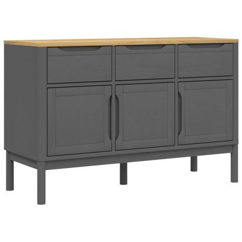 VIDAXL  Sideboard Floro 114X43X74 Cm Solid Wood Pine In Grey
