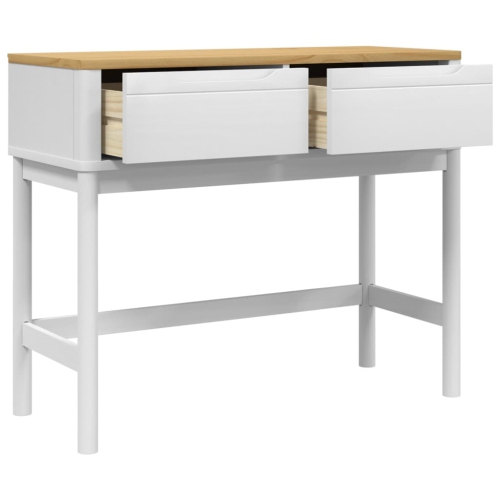 Table en montre blanche 89,5x36,5x73 cm en pin massif