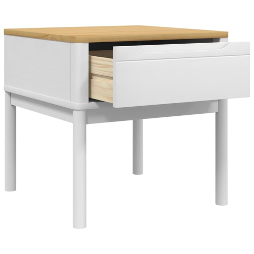 vidaXL Lamp Table FLORO White 55x55x54 cm Solid Wood Pine