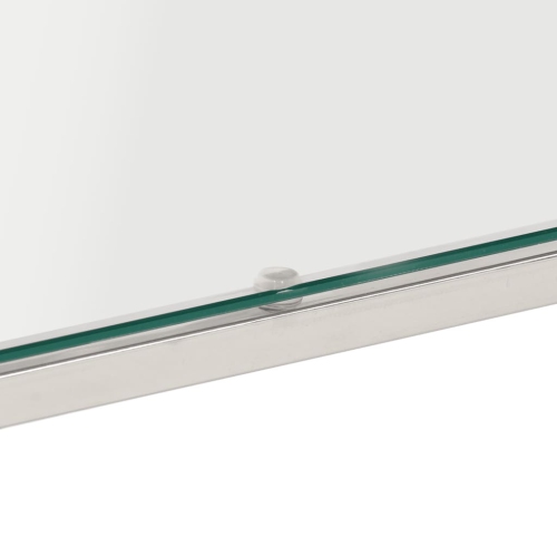Table basse en acier inoxydable argenté avec verre trempé de vidaXL