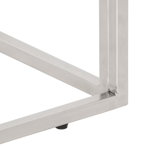 Table basse en acier inoxydable argenté avec verre trempé de vidaXL
